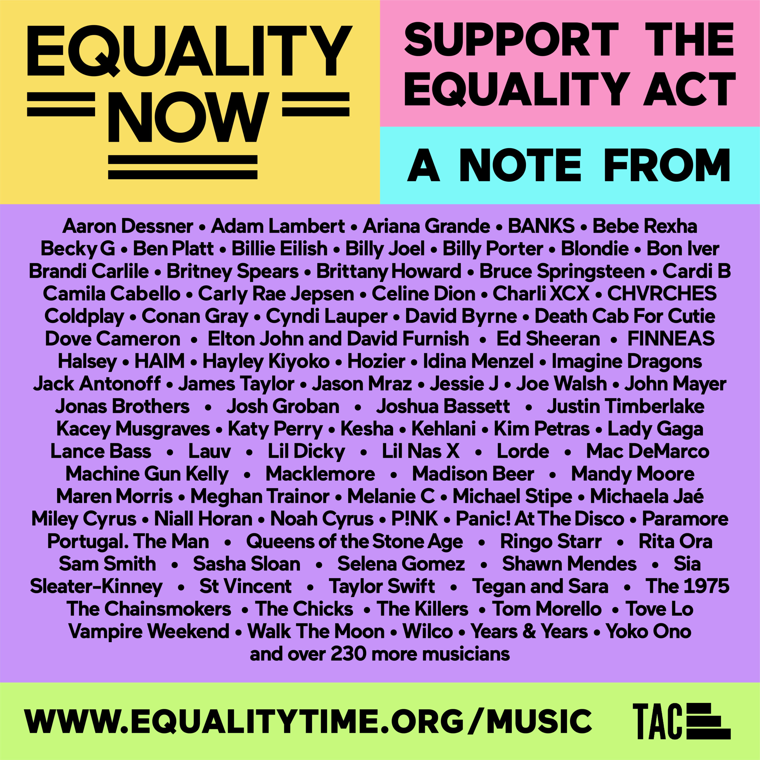 Artists in Support of The Equality Act