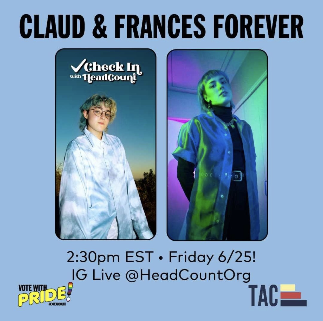 Claud and Frances Forever IG Live with Headcount